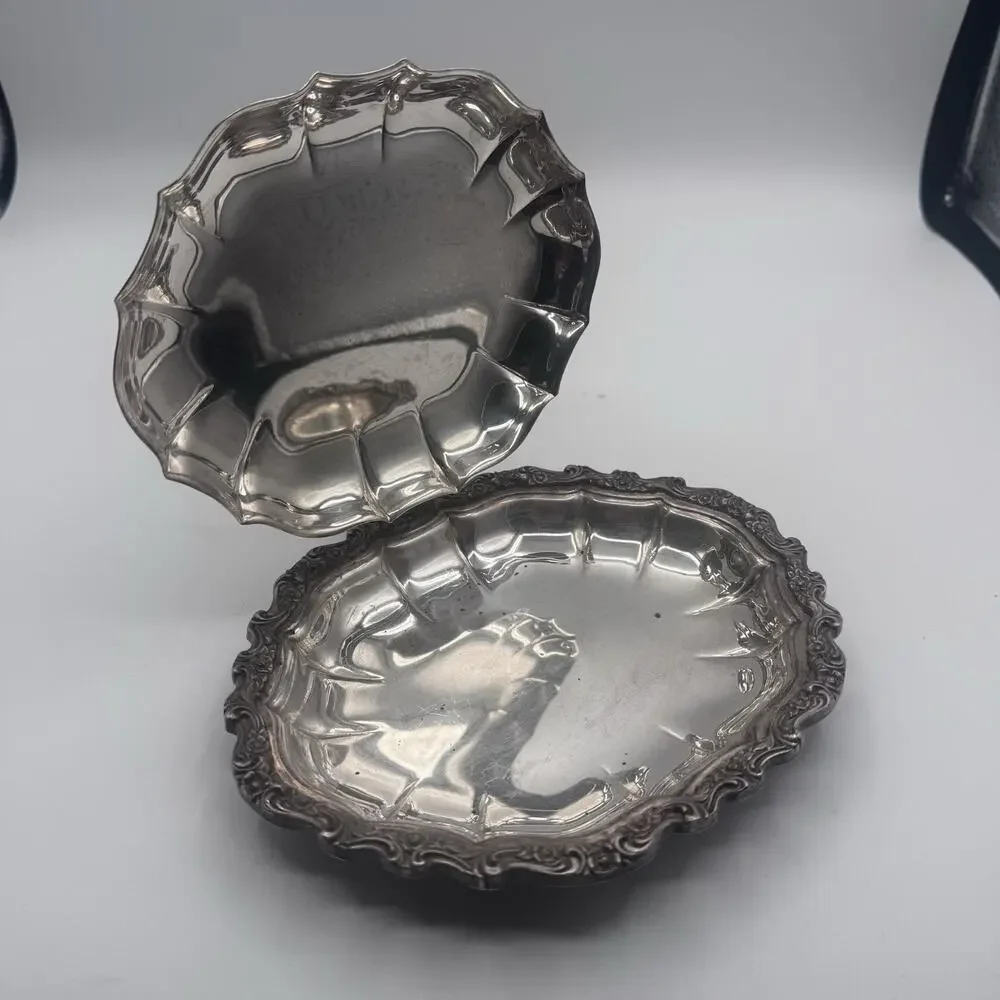 Vintage Silver Plated Silent Butler Crumb Catcher with Black Handle Mid Century